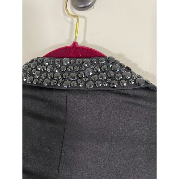 My Favorite Things Jacket L Black Tuxedo Rhinestone Neutral Preppy Mature Artsy - Picture 4 of 13